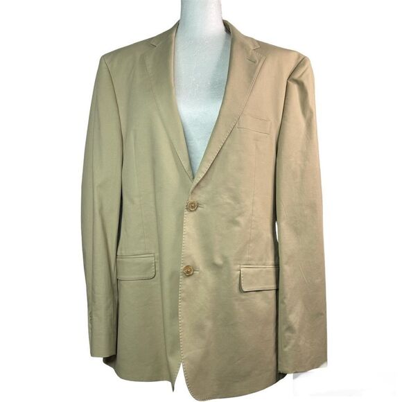 Lauren Ralph Lauren Slim Fit Double Button Tan Men's Blazer Sz 42R - Picture 1 of 9
